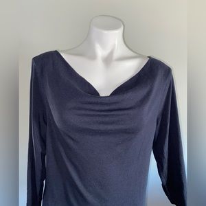 Susan Bristol 3/4 sleeve top in Navy